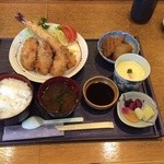 いっしきお食事処 - 牡蠣フライ＆海老フライ定食