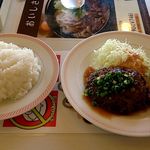 Joyfull Ehime Higashiosu Ten - 日替りランチ　ハンバーグ　和風プレミアムソース&若鶏の唐揚げ　ライス大盛