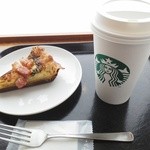 Starbucks Coffee Fukui Ken Saiseikai Byoin Ten - 「カプチーノGrande」と「ベーコンとほうれん草のキッシュ」