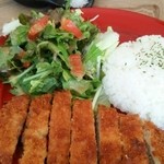 持寺珈琲 - 門前味噌カツプレート800円。