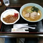 秋田市雄和サイクリングターミナル レストラン - ラーメンセット（味噌）\800