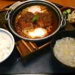 Katsu Hana Tei Isesaki Miyako Ten - [料理]『味噌かつ鍋ご膳』(ヒレ) セット全景♪ｗ