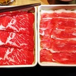 Shabu Shabu On Yasai Ikegami Ten - 牛肩ロース＆カルビ