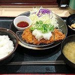 Matsunoya Honrennuma Ten - 松乃家 本蓮沼店 1月19日15時までの新春期間限定ワンコインフェア おろしロースかつ定食 税込500円 ご飯少な目で