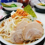 Menya Kobayashi - 濃厚力麺 800円 野菜増し 麺大盛(無料)