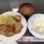 Cafe Ti~emu - 豚肉の生姜焼き定食550円(税込)は美味しかったです♪