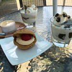 healing sweets K - プリン、シュークリーム、味が濃くて旨なほうじ茶ゼリーソフト、コーヒーゼリーソフト