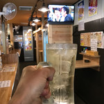 Tachinomiya San - 奥にあるテレビを見ながら1杯、ハイボール190円