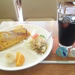 喫茶 煎濾 - フレンチトーストモーニング500円 アイスコーヒー