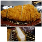 Tonkatsu Hamakatsu Fukuoka Odabe Ten - ＊豚肉は柔らかく特有の甘みを感じ美味しいそうな。 家ではこの大きさのトンカツを2枚食べる人ですので、この量は物足りなさげでしたけれど。(^^;)