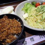 Sakura En - 肉みそ飯（小盛）＋冷麺