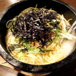 Ann's IZAKA BAR - 和風明太子スパゲティです、沸騰していますよ！