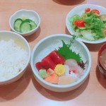 鮨芳 - お刺身定食（1050円）【平成29年11月06日撮影】