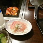 Okonomiyaki Honpo Tsukuba Ten - キュウリ♪生ハムサラダ♪一つ一つ小さくて良い♪