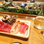 Hide Sushi - お造り盛り合わせ ＆ 田酒 特別純米