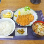 増田屋 - ロースカツ定食おそば付