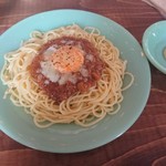 OMISE - ミートスパゲッティ（850円）+卵黄（50円）+わさびマヨ（50円）