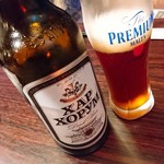 Mongolian Ryori Izakaya Aozora Airu - モンゴルのビール。
                        色が濃く、苦味なく、まろやかな感じです(*ﾟдﾟ*)
                        黒ビールに似た感じかな～