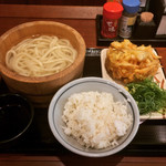 Marugame Seimen Hitachi Oonuma Ten - 釜揚げうどん(並) ¥290-
                      野菜かき揚げ ¥130-
                      天丼用白ごはん ¥130-