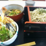 Otafuku Misato Ten - 肉汁そば二段+ミニ天丼 1,030円