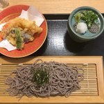 尾道和食レストラン ゆう家 - ざる蕎麦と天ぷら四種盛り