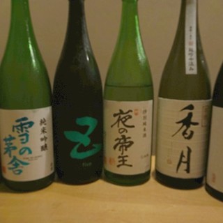 Rich selection of sake and shochu