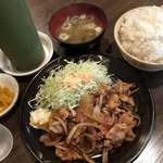 酒処 陣屋 - ♪生姜焼き定食(白飯大盛)¥500