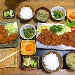 Tonkatsu Yanagi - ぞうりカツ定食＆鶏の唐揚げ定食