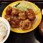 Ikkyu Tei - 夜でも唐揚げ定食950円 普通でご飯大盛り