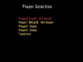 Translated Debug Player Select screen.