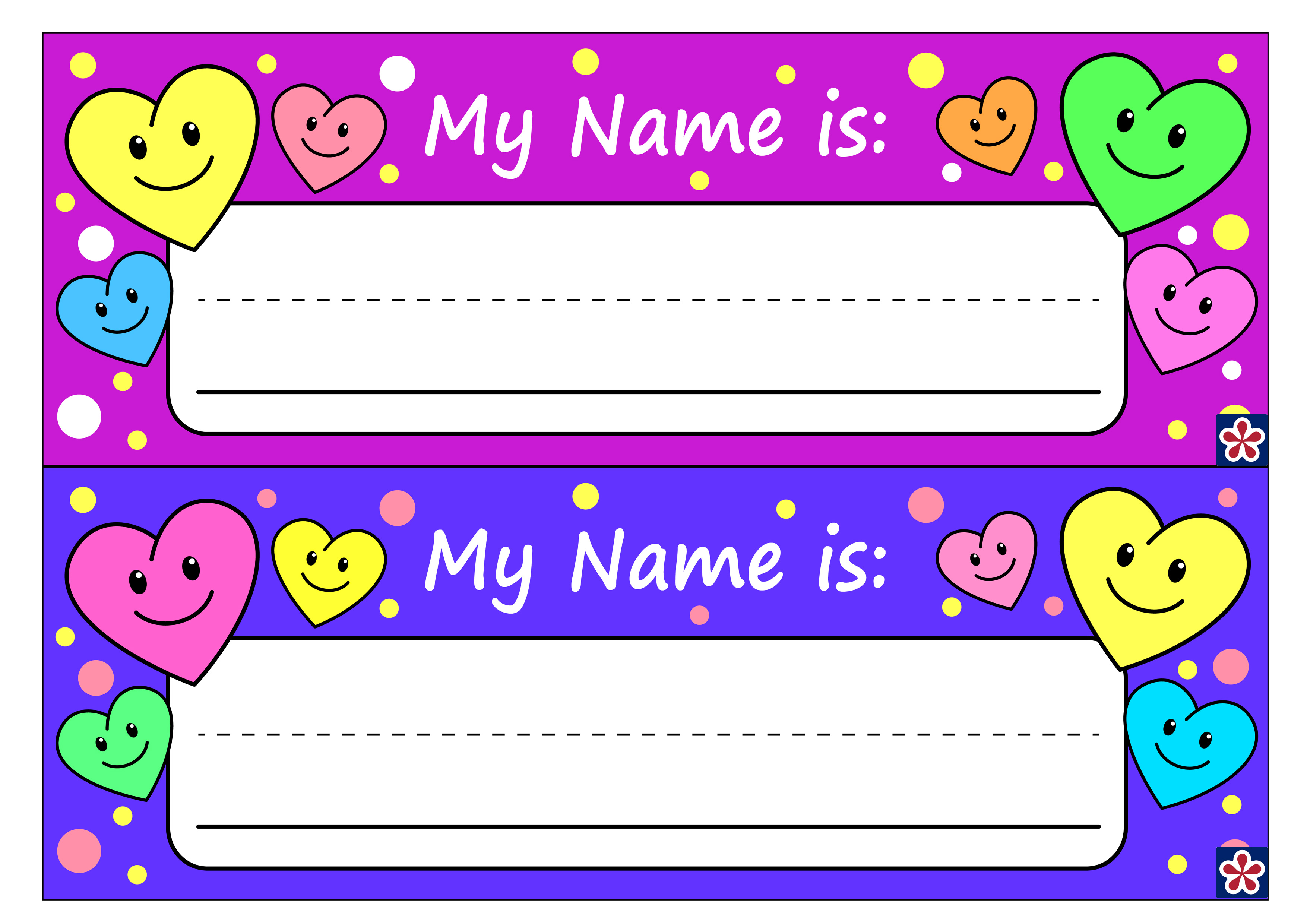 Student Name Tags Free Printable - Printable World Holiday