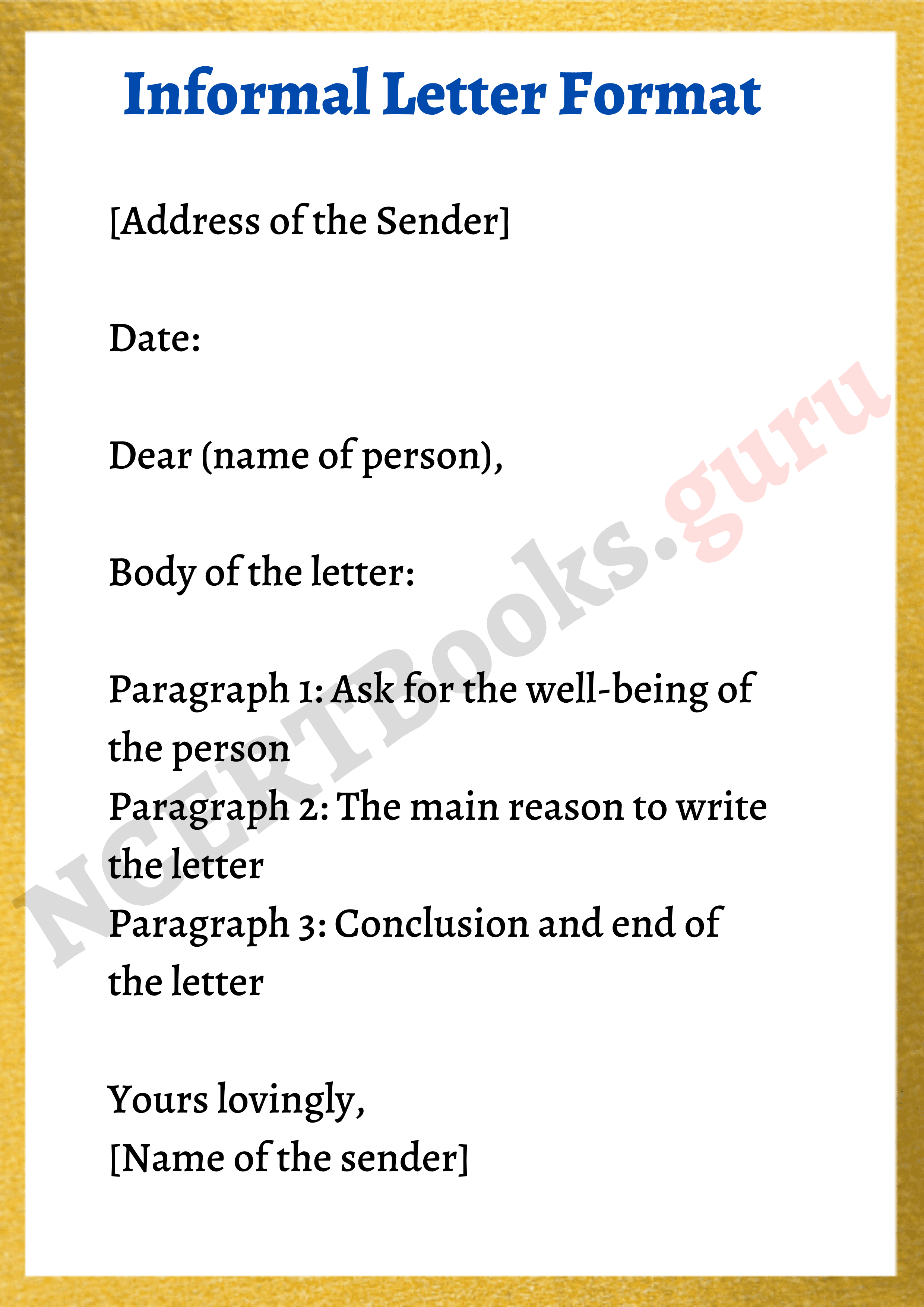 Cbse Informal Letter Format Informal Letter Writing L - vrogue.co