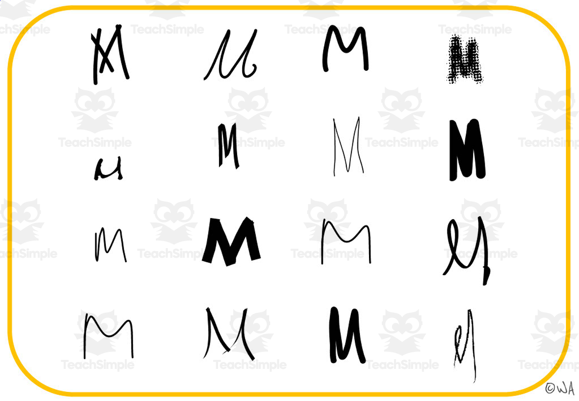 Alphabet Visual Cards - Letter M Mats by Teach Simple