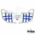 Yamaha Raptor 350 Nerf Bars Silver with Blue Nets