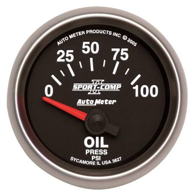 GAUGE, OIL PRESSURE, 2 1/16", 100PSI, ELECTRIC, SPORT-COMP II - 3627