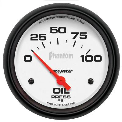 GAUGE, OIL PRESSURE, 2 5/8", 100PSI, ELECTRIC, PHANTOM - 5827