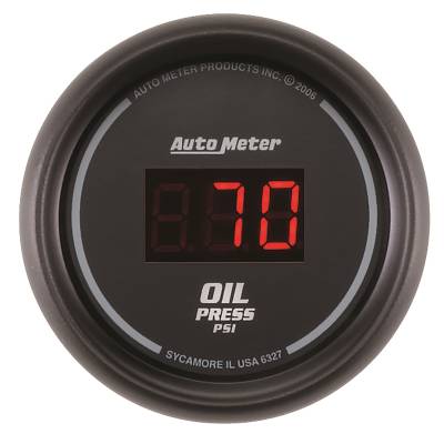 GAUGE, OIL PRESSURE, 2 1/16", 100PSI, DIGITAL, BLACK DIAL W/ RED LED - 6327