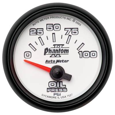 GAUGE, OIL PRESSURE, 2 1/16", 100PSI, ELECTRIC, PHANTOM II - 7527