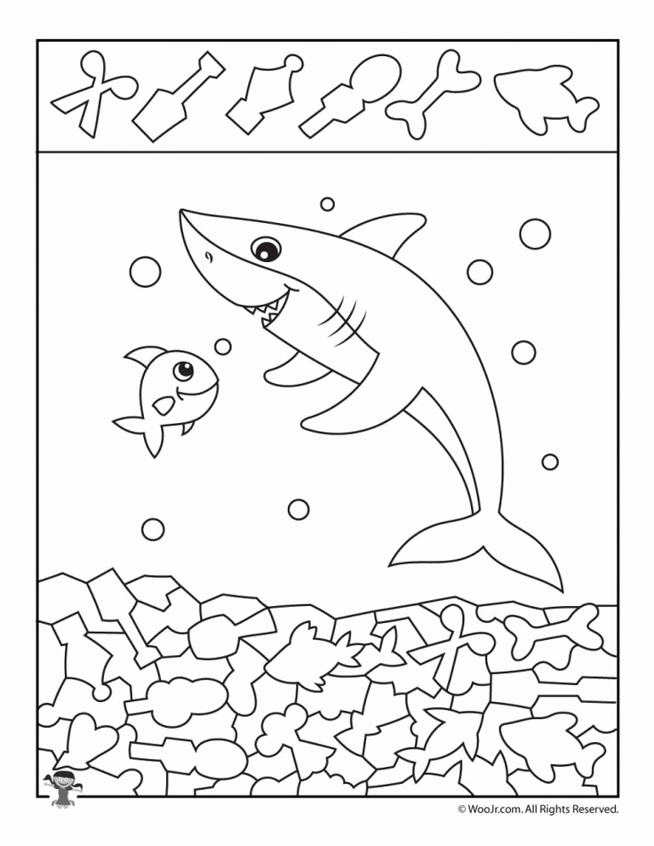 Hidden Animal Pictures Worksheets New Ocean Shark Hidden Picture Page