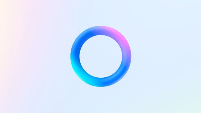 Mete AI logo, blue circle