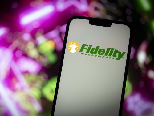 Fidelity Investments logo on phone