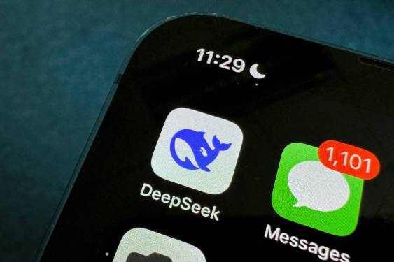 DeepSeek app icon on mobile phone