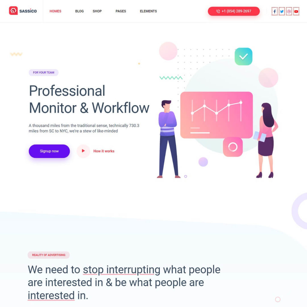 Sassico Startup Marketing Agency WordPress Themes