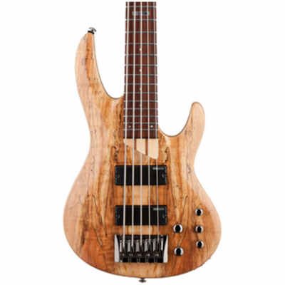 ESP LTD B-205SM Series 5-String Bass Electric Guitar, Spalted Maple Natural Satin Finish