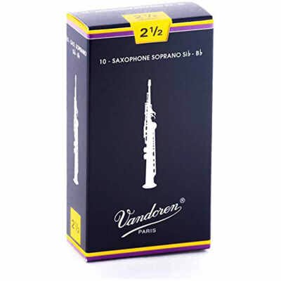 Vandoren SR2025 Traditional Soprano Saxophone Reeds Strength 2.5 (Box of 10)