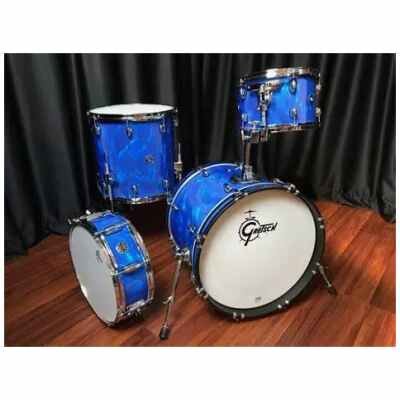 Gretsch Blue Satin Flame Catalina Club Jazz 12, 14, 18 and Snare CT1-J484-BSF