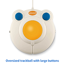 An oversized trackball with large buttons