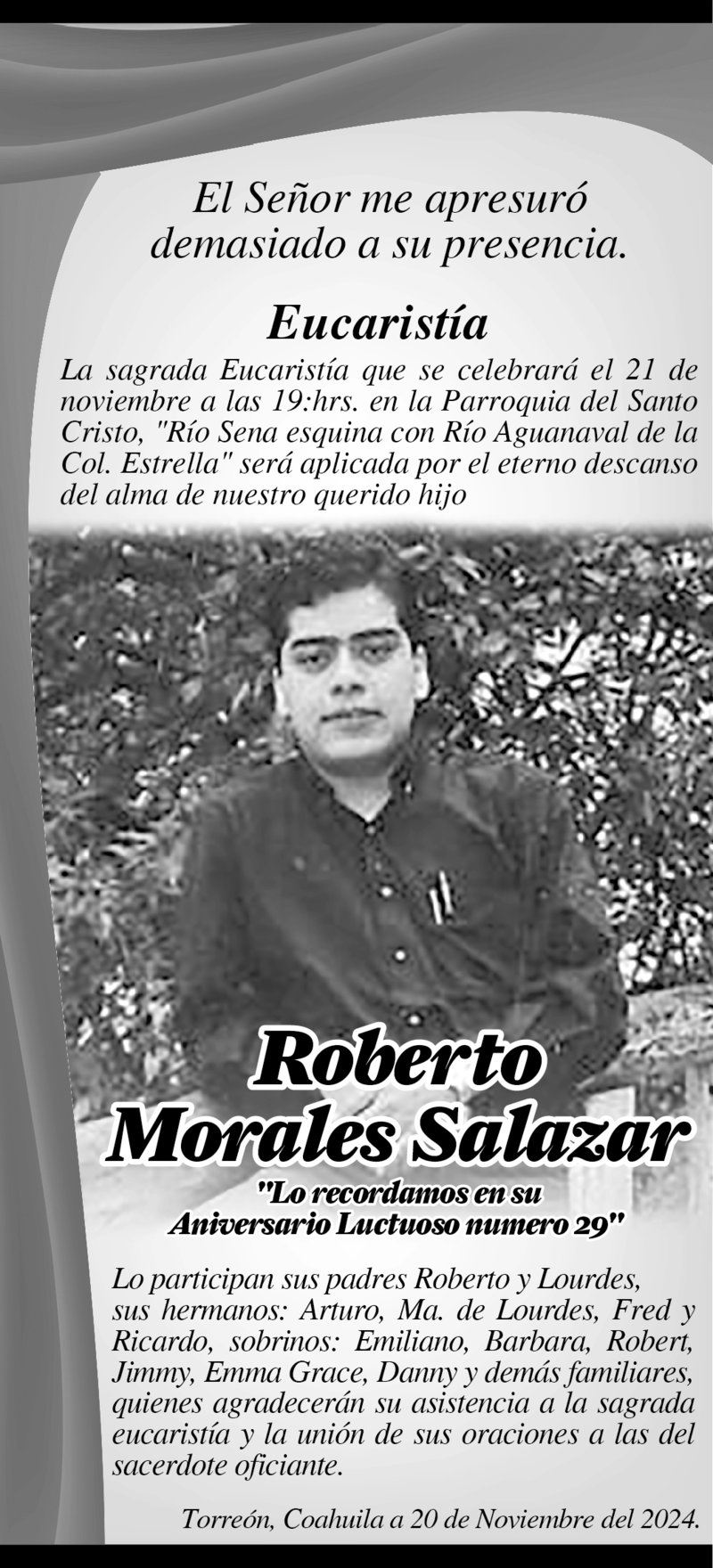 IN MEMORIAM ROBERTO MORALES