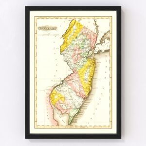 Vintage Map of Monmouth County, New Jersey 1861 by Ted's Vintage Art