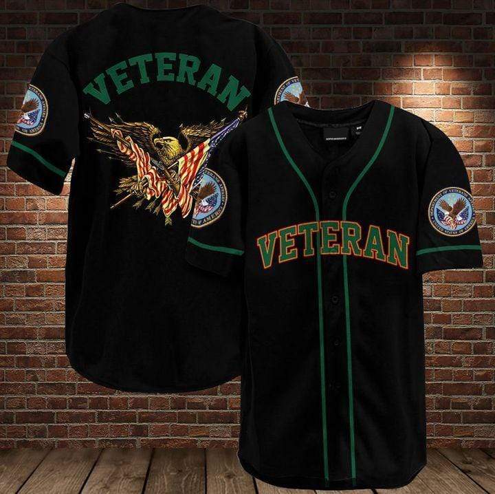 Veteran Eagle Flag Personalized 3d Baseball Jersey